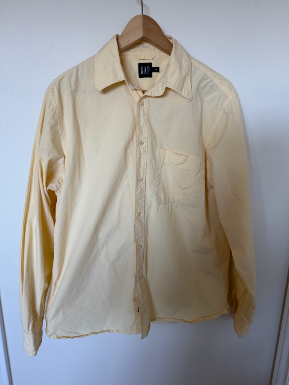 Vintage Gap 2001 Cotton Button-Up Shirt Butter Yellow Oversized